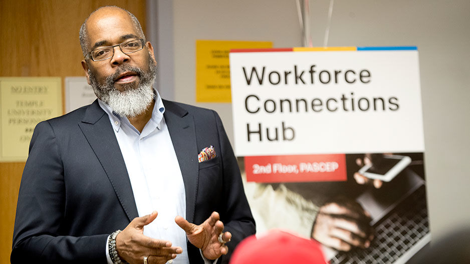 Michael Clemmons at Temple Workforce Connections Hub