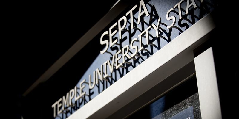 The entrance of SEPTA's Temple University Regional Rail Station. 