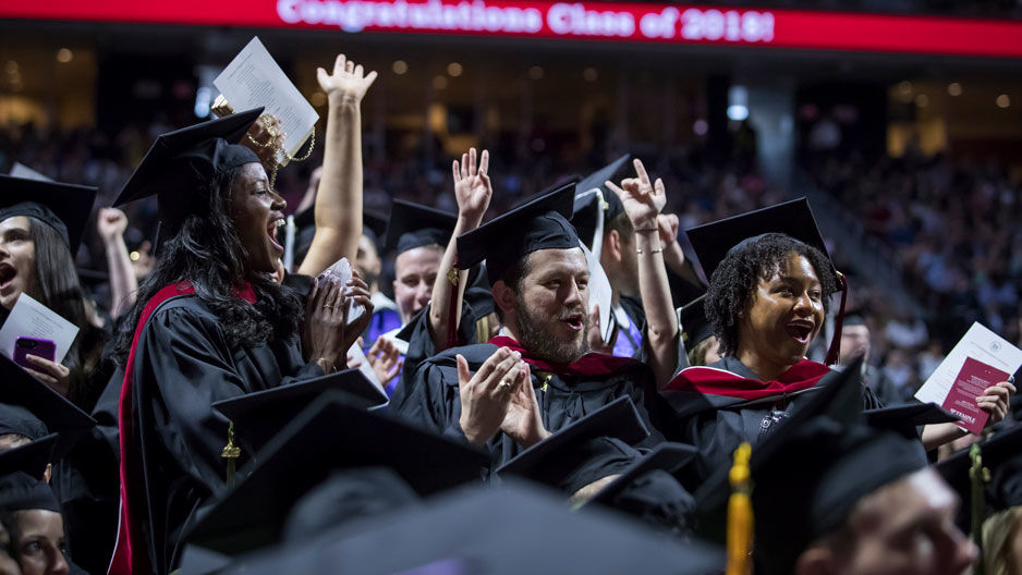 Temple graduates at 2018 Commencement ceremony