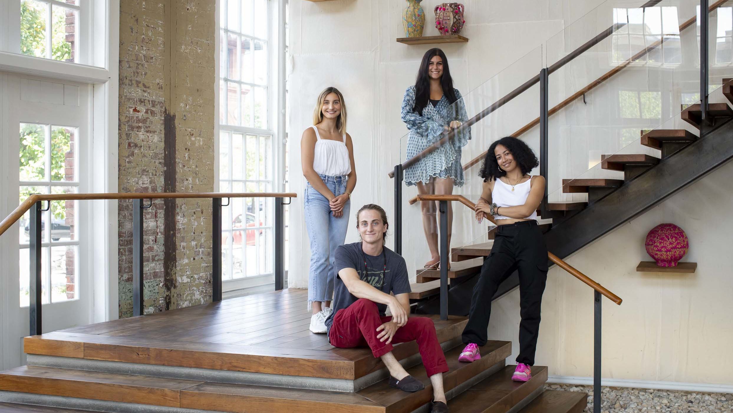Temple University students complete summer internships at URBN, located at the Philadelphia Navy Yard, working on marketing, buying, public relations and design. 