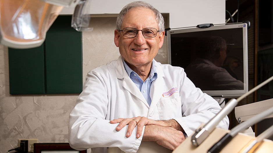 Larry Stone in his dental office