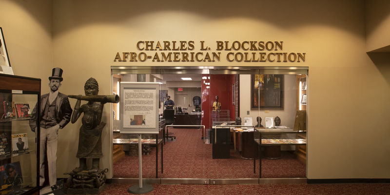 The entrance to the Blockson Collection 