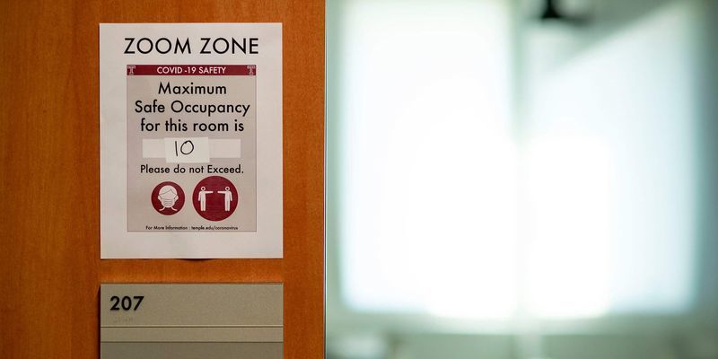 A photo of a Zoom Zone at Temple University.