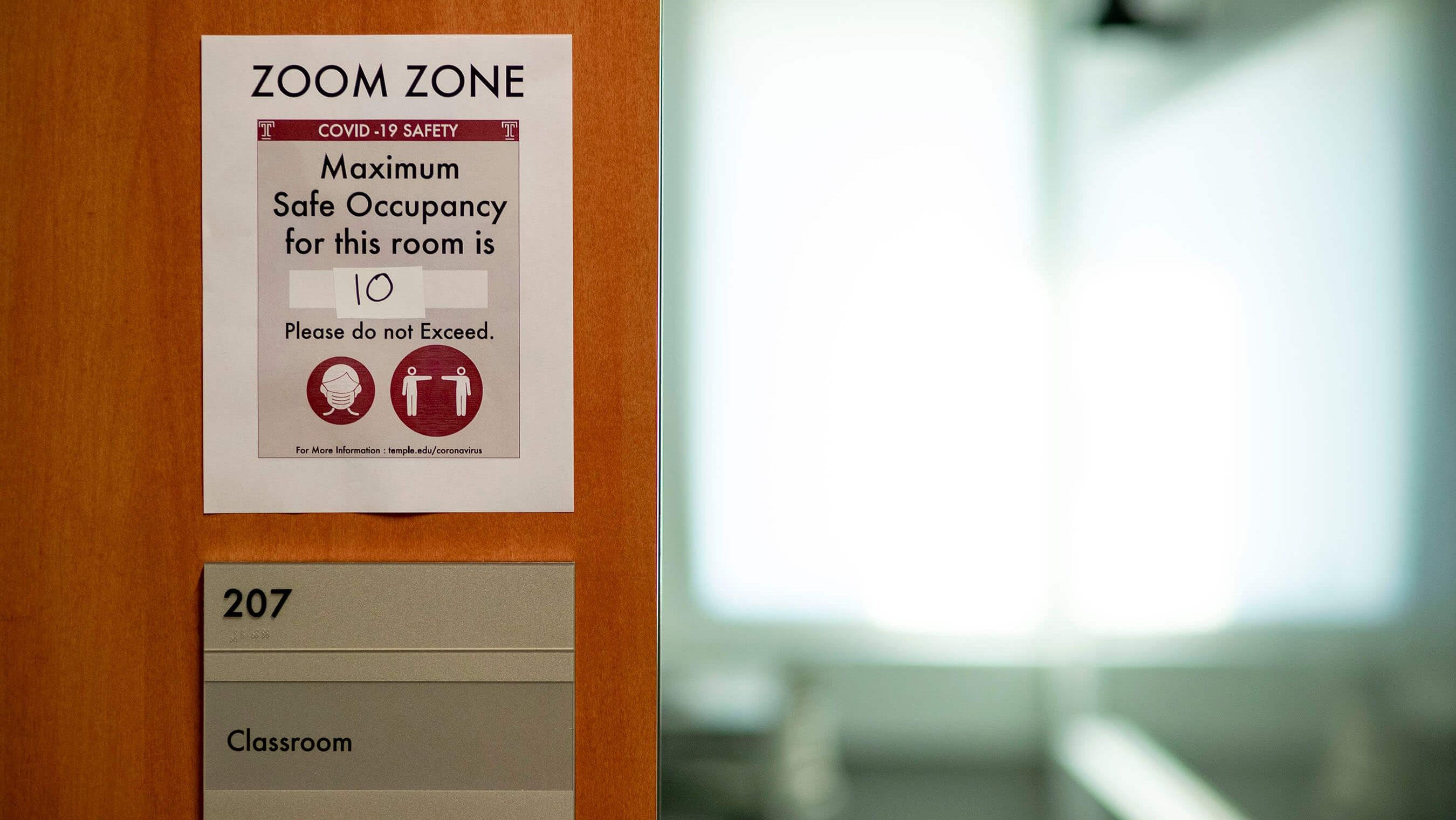 A photo of a Zoom Zone at Temple University.
