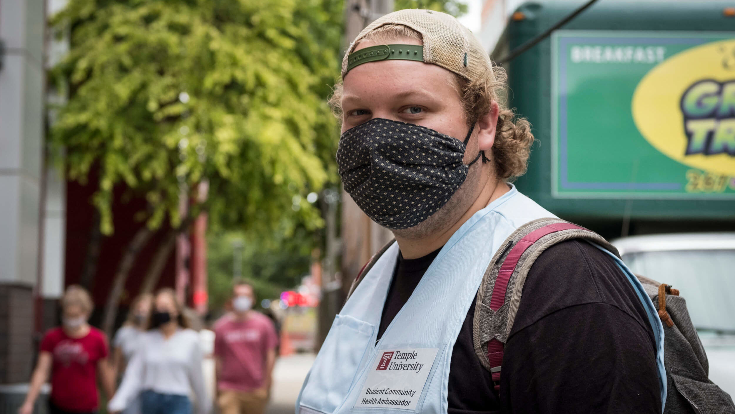 Nicholas Palomba, a student community health ambassador on Temple's Main Campus.