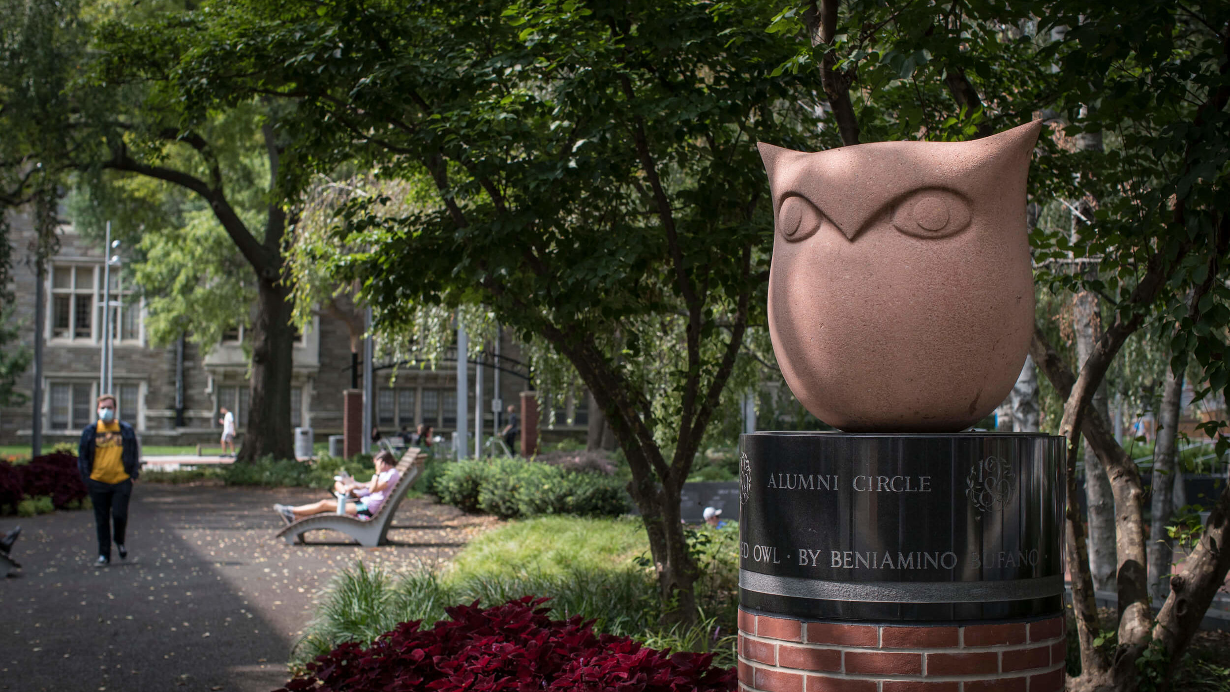 An Owl sculpture on Main Campus.