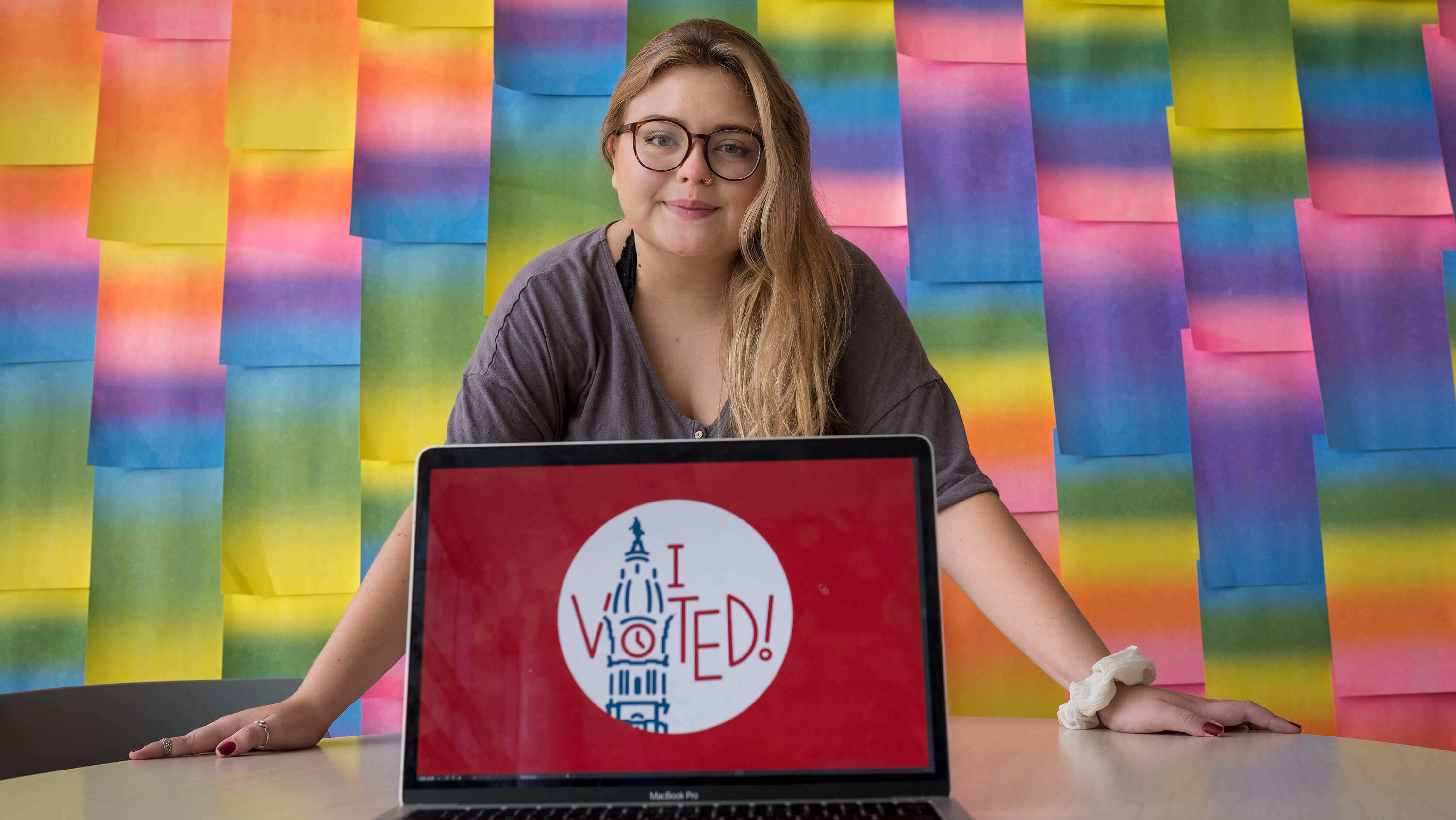 Tyler student Katie Fish designed the "I Voted" sticker for Philadelphia.