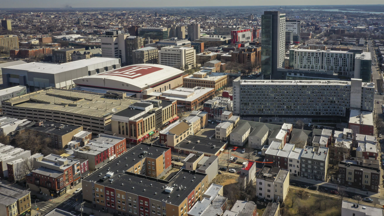 Image of aerial overview of North Central Philadelphia neighborhoods.