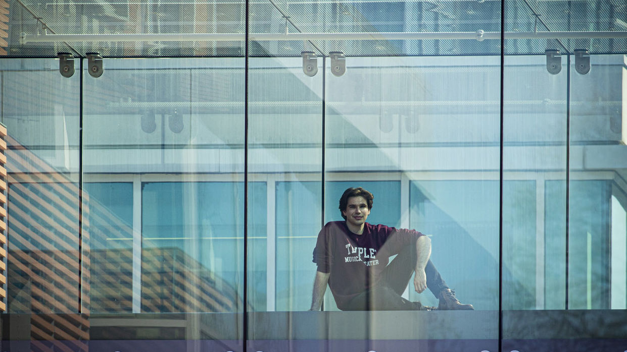 William Hornby viewed through a glass window