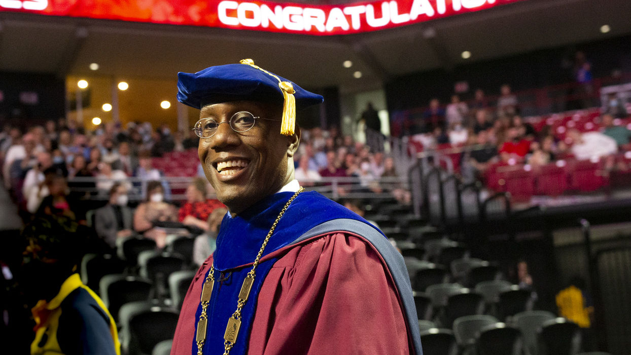 Image of President Wingard at Commencement 2022