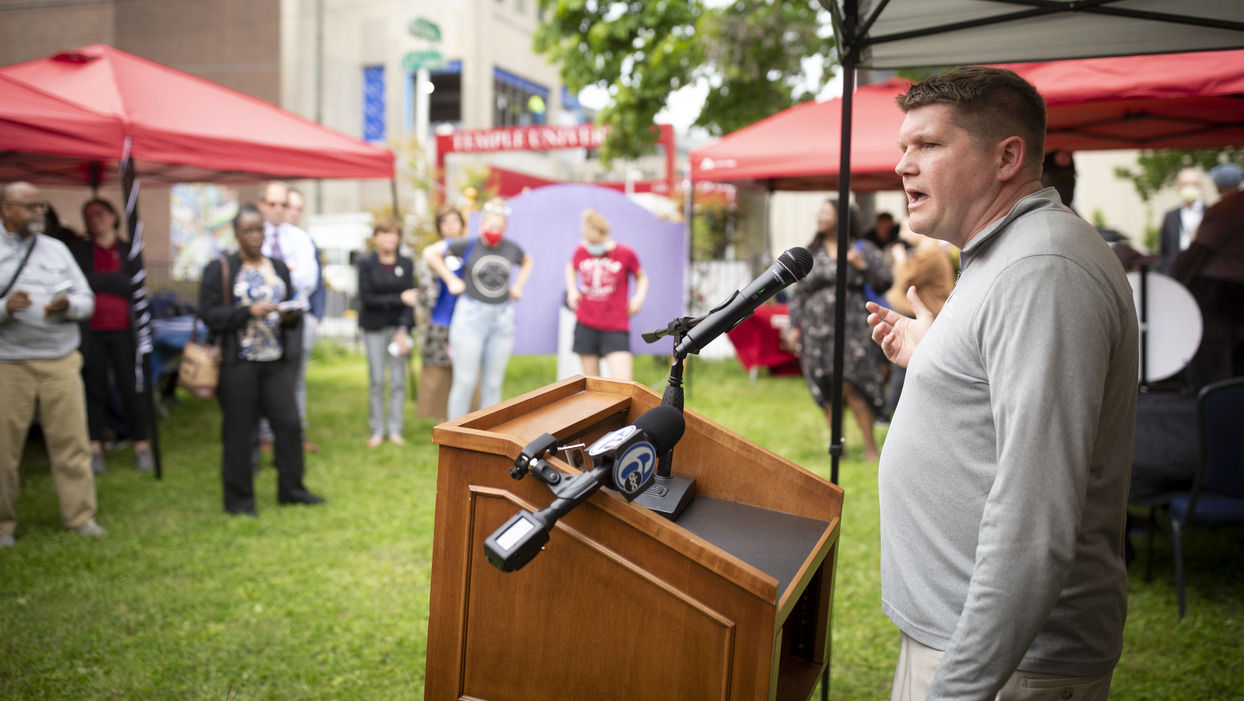 Jonathan Latko speaks during Digital Equity Day.