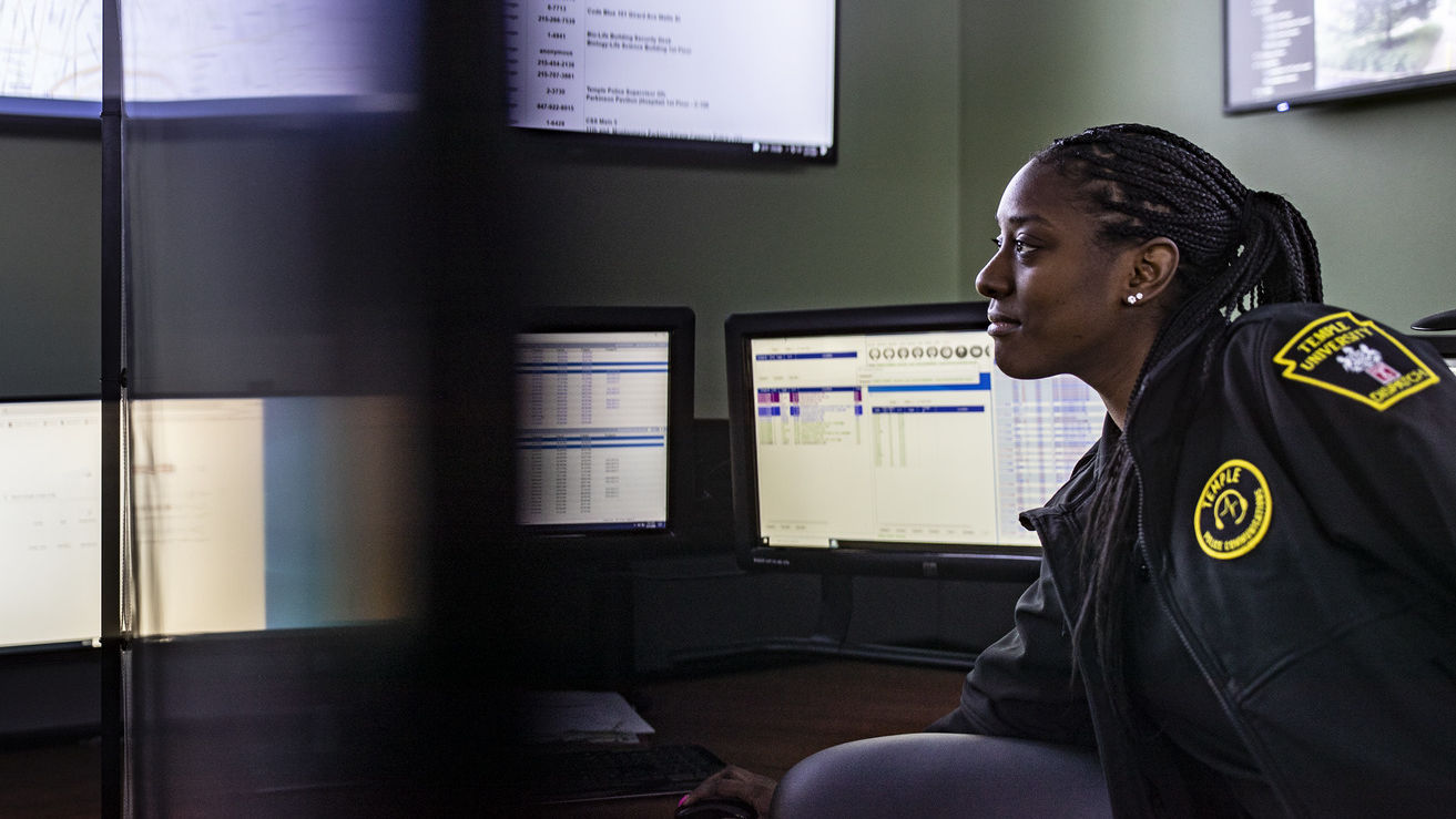 Brianna Witherspoon pictured in the Communication Center.