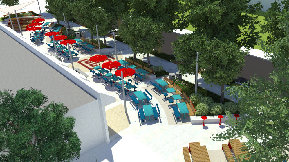Rendering of renovated Vendor Pad pictured.