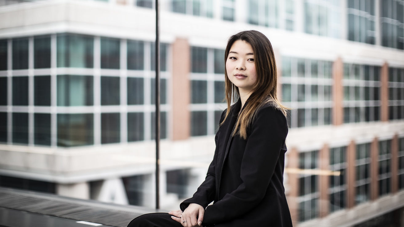 Allyson Yu pictured in the Fox Skybridge.