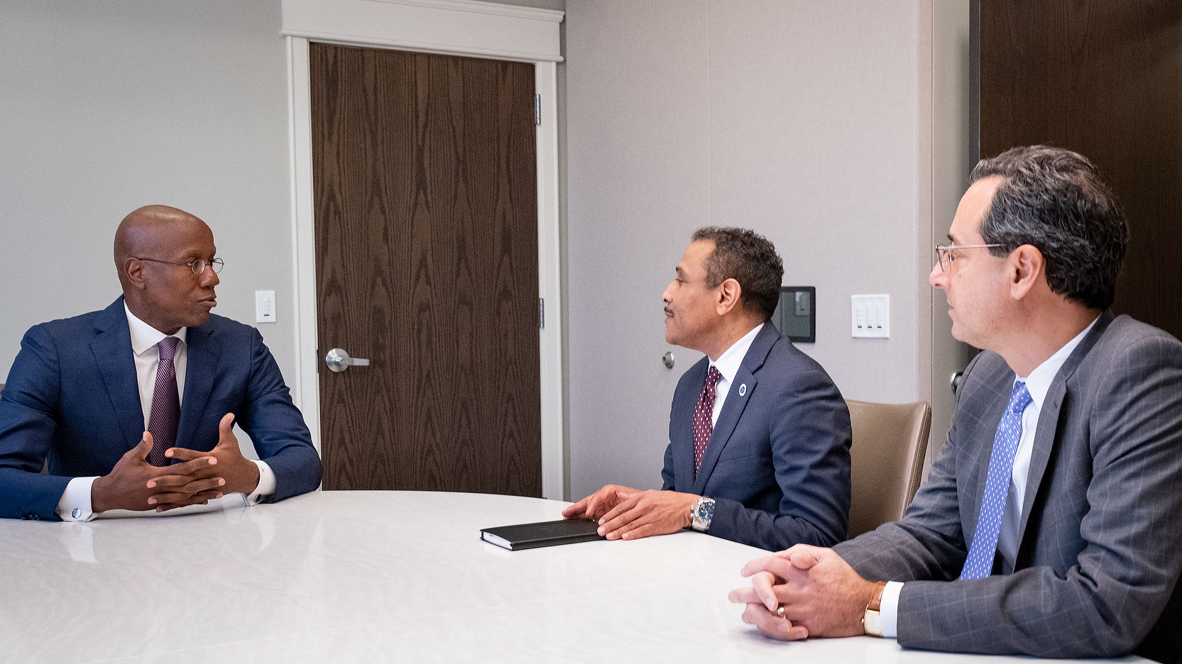 President Wingard and Provost Mandel meeting with Superintendent Watlington