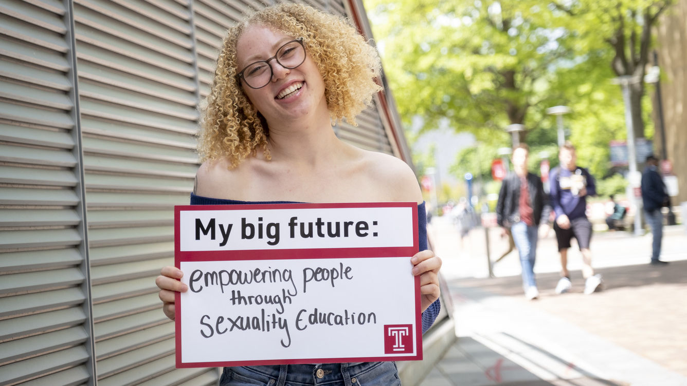 Amir Methvin poses on Temple’s main campus.