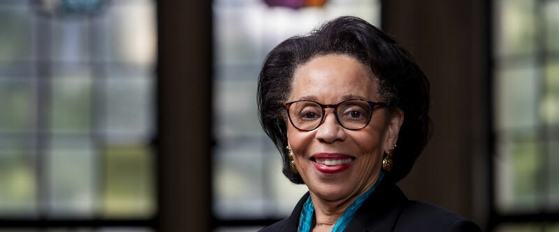 President JoAnne A. Epps in navy suit