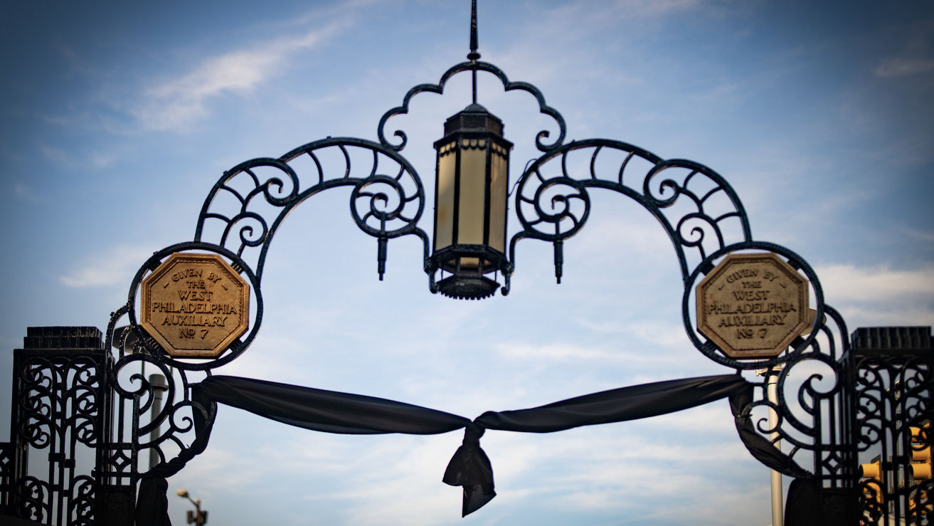 Black drapes were hung around Temples campus in honor of Joanne A. Epps.