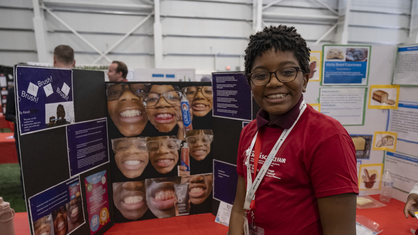  Image of a student at Temple’s George Washington Carver Science Fair. 