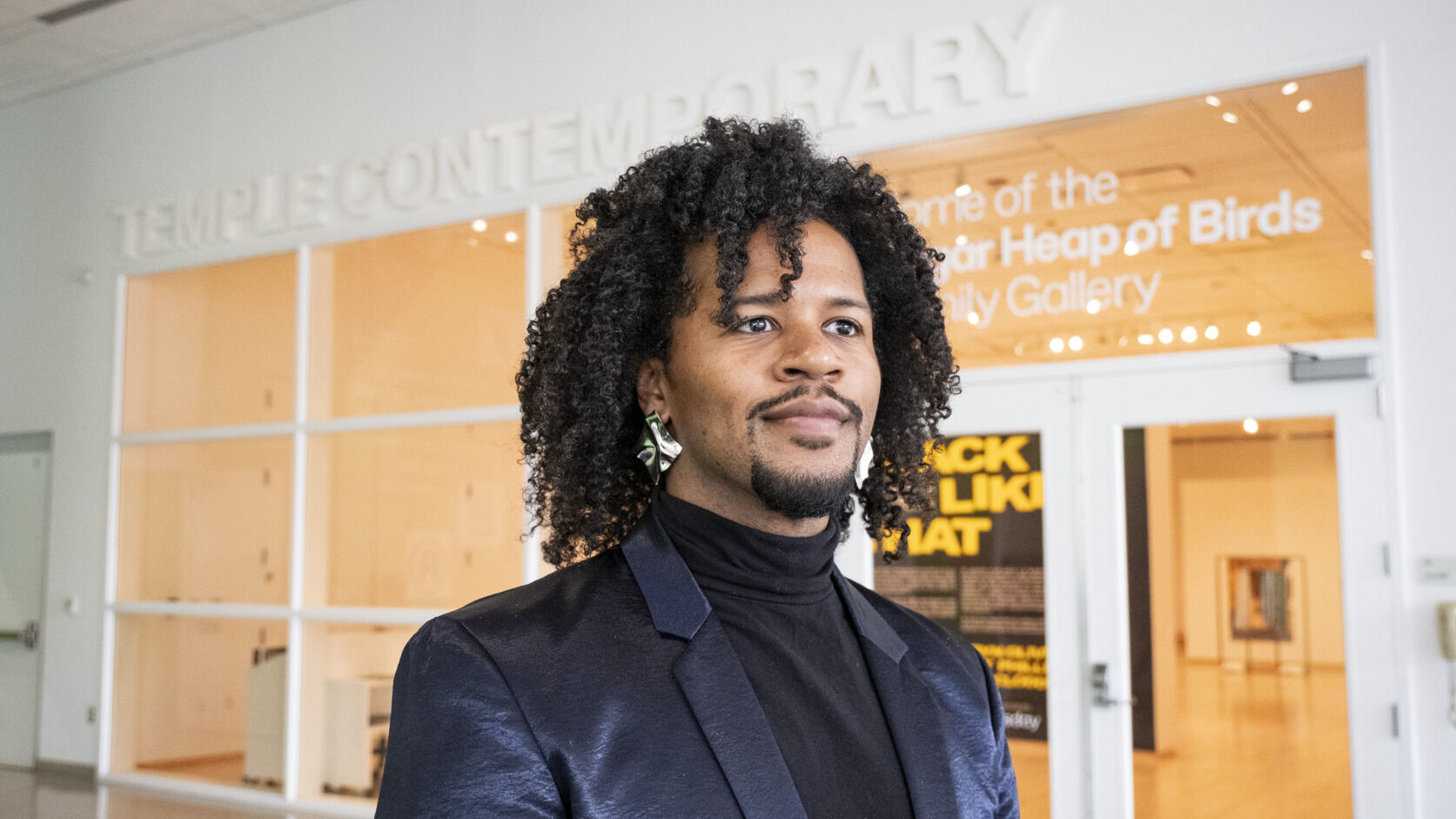 Image of Matthew Jordan-Miller Kenyatta in front of Temple Contemporary.