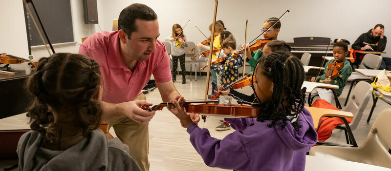 Temple’s Music Prep teaching rehearsals at Presser Hall.  
