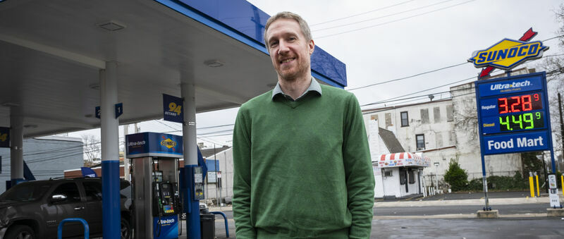 Gary Scales standing outside of a Sunoco gas station in Philadelphia