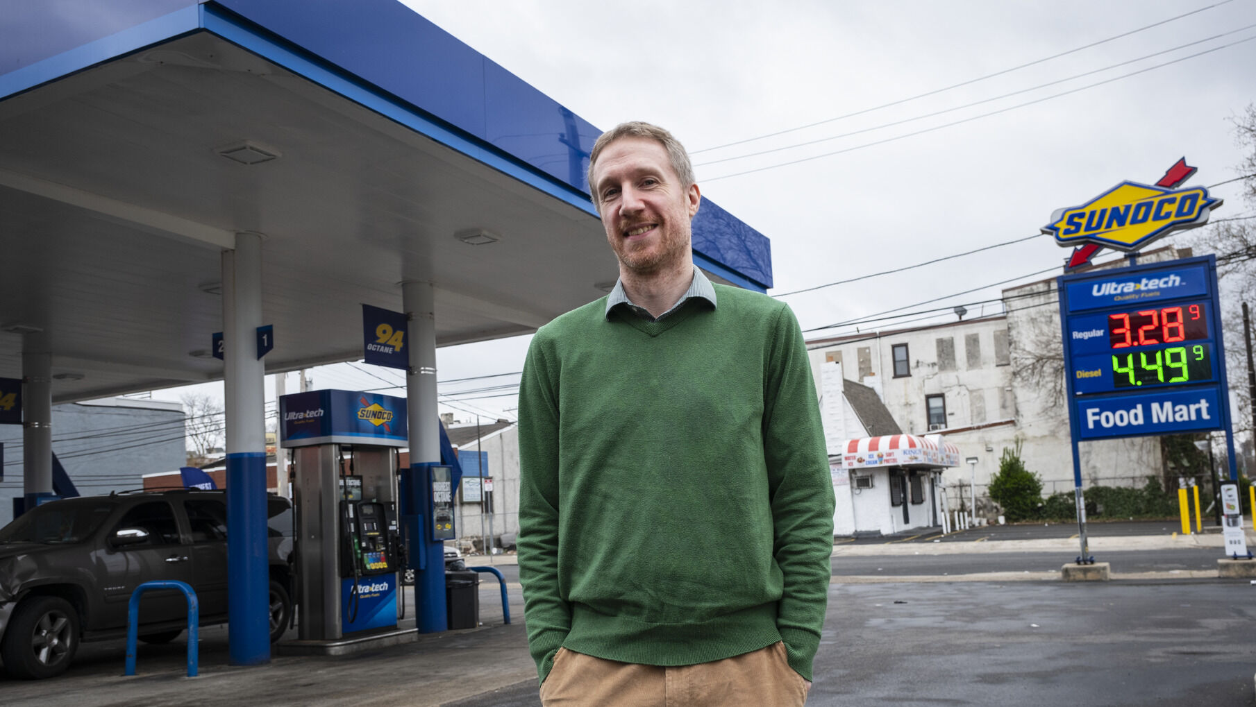 Gary Scales standing outside of a Sunoco gas station in Philadelphia