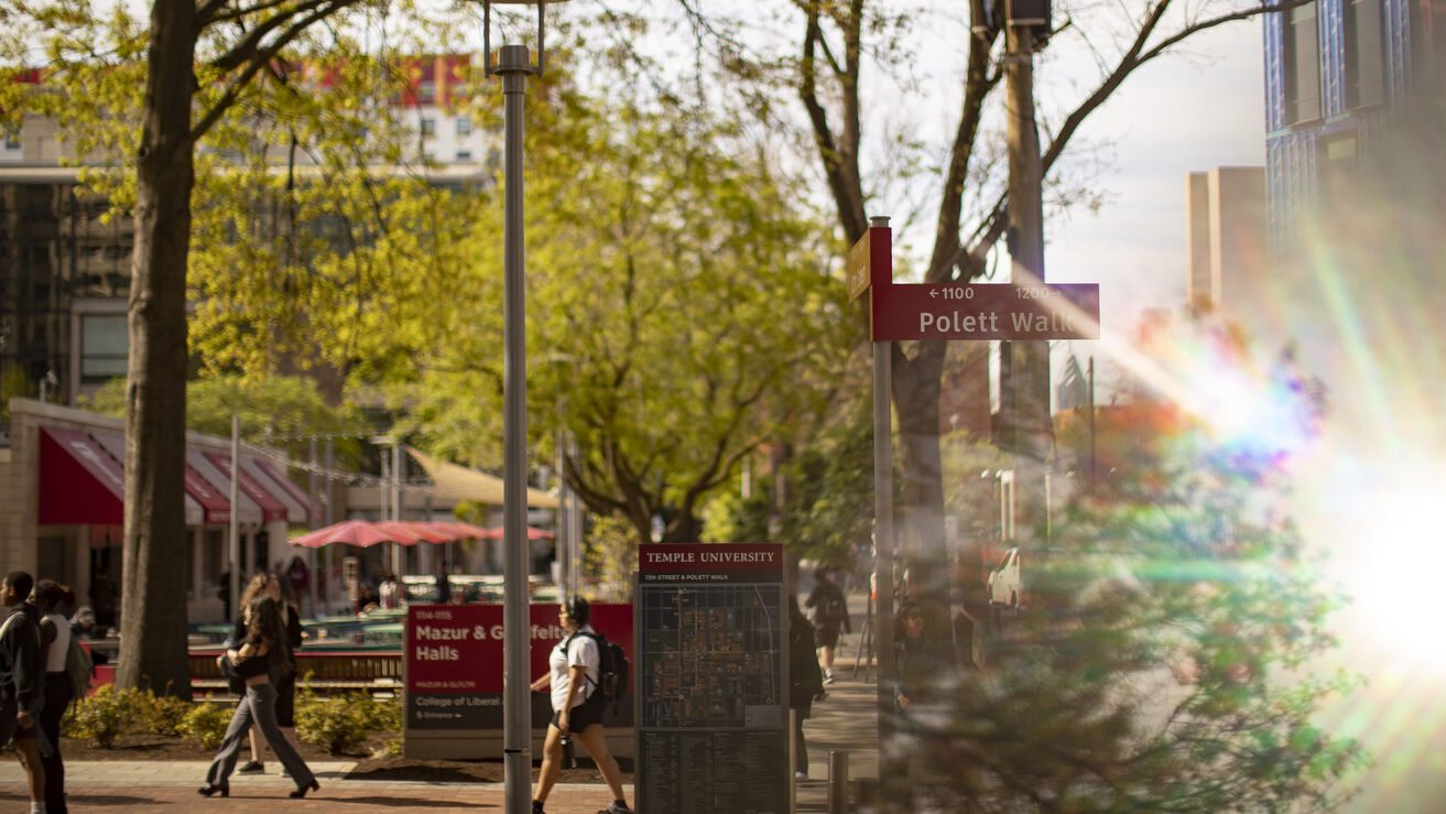 A spring campus scene.