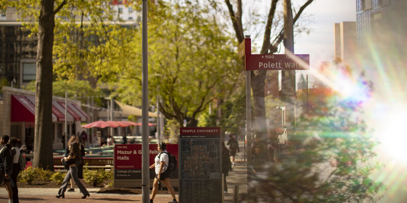 A spring campus scene.