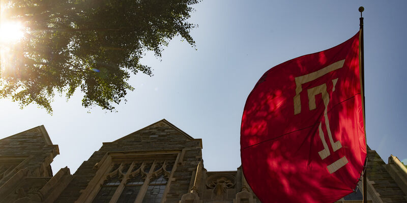 A photo of the Temple flag.