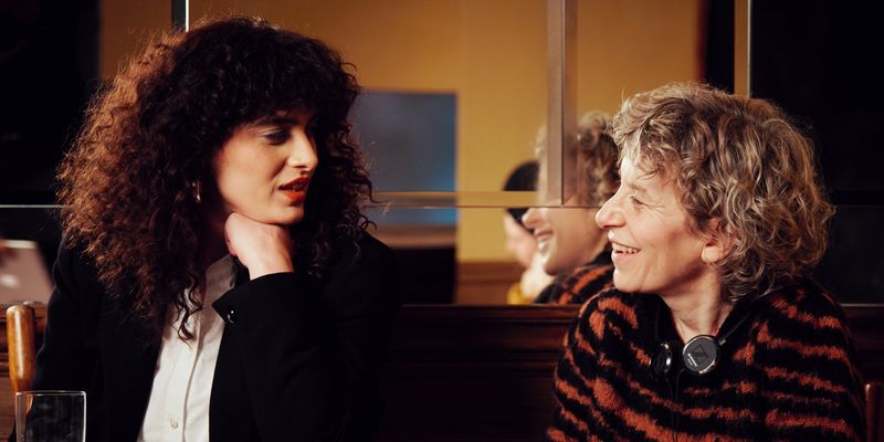 Image of Elisabeth Subrin and actress Manal Issa.