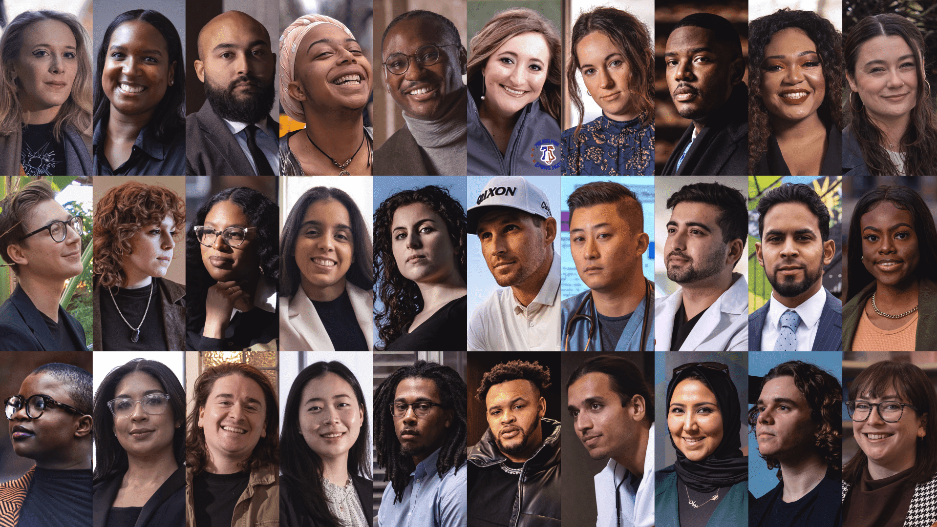 A collage of headshots of Temple’s 30 Under 30 honorees for 2023