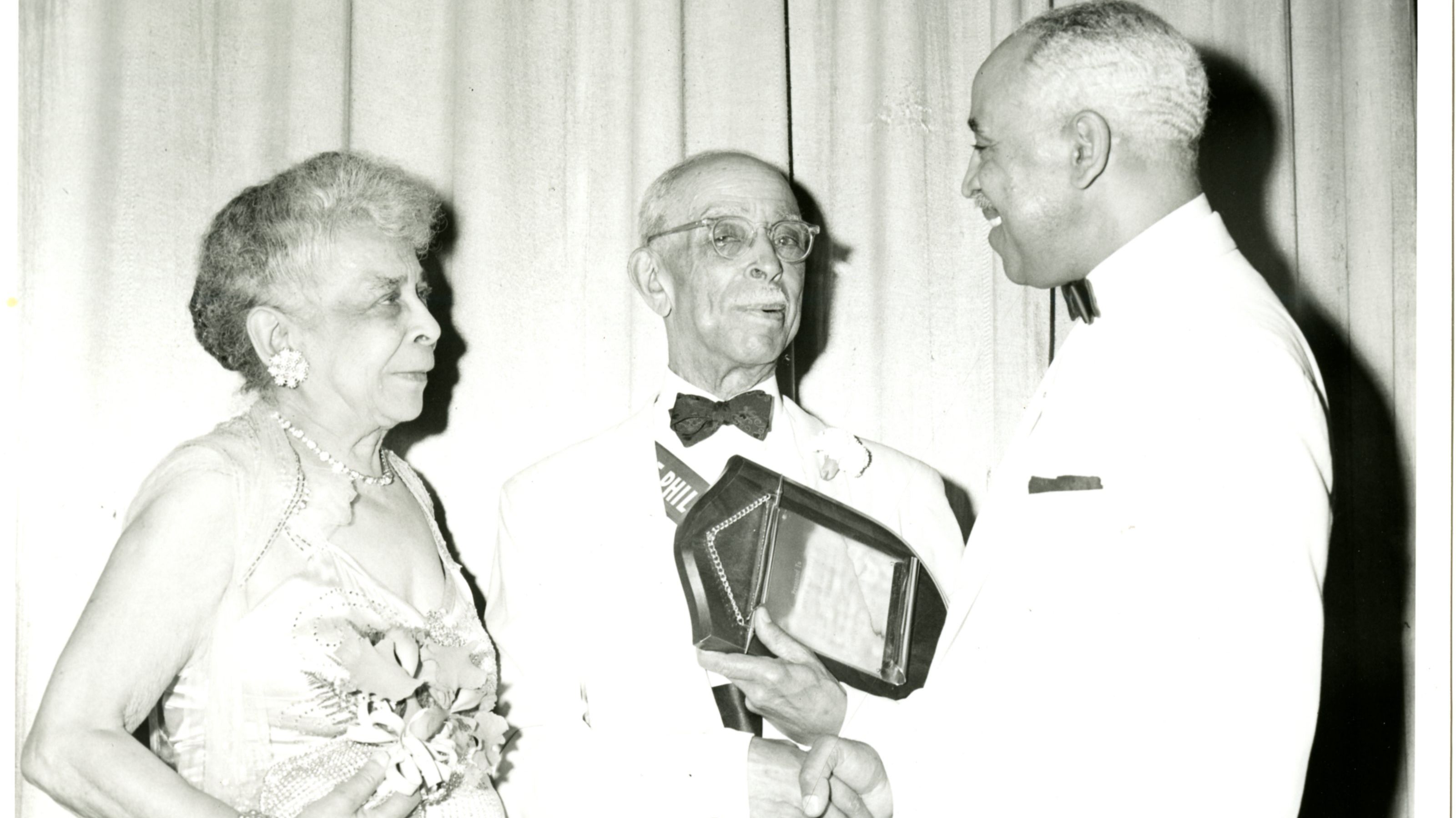 Dr. Agnes Berry Montier with her husband Joseph A. Montier and Wallace K. Newsome 