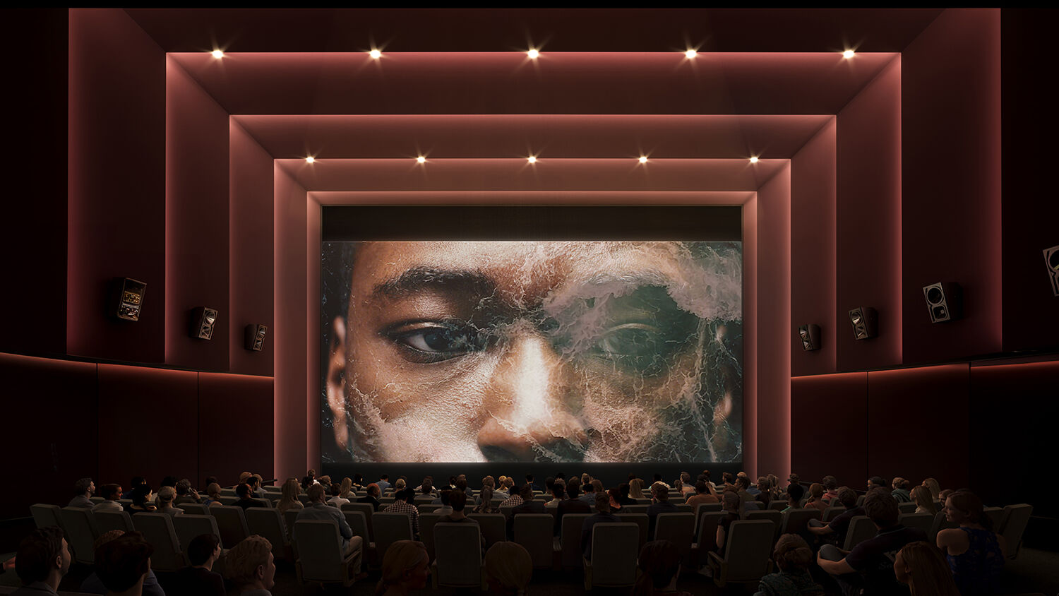 A rendering of a theater in the new home for Klein/CPCA.