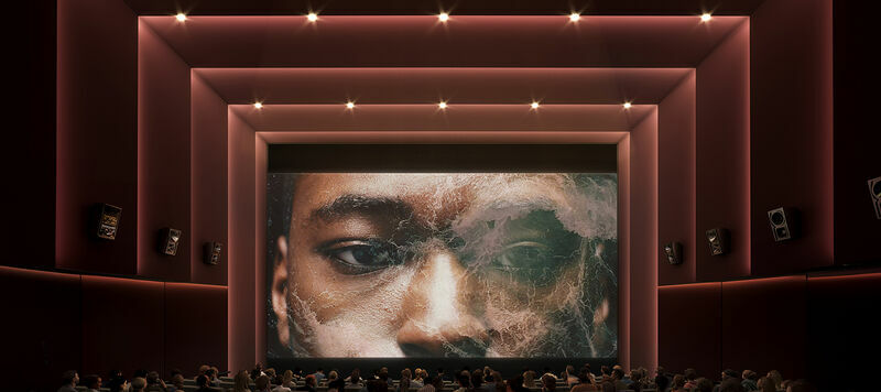 A rendering of a theater in the new home for Klein/CPCA.