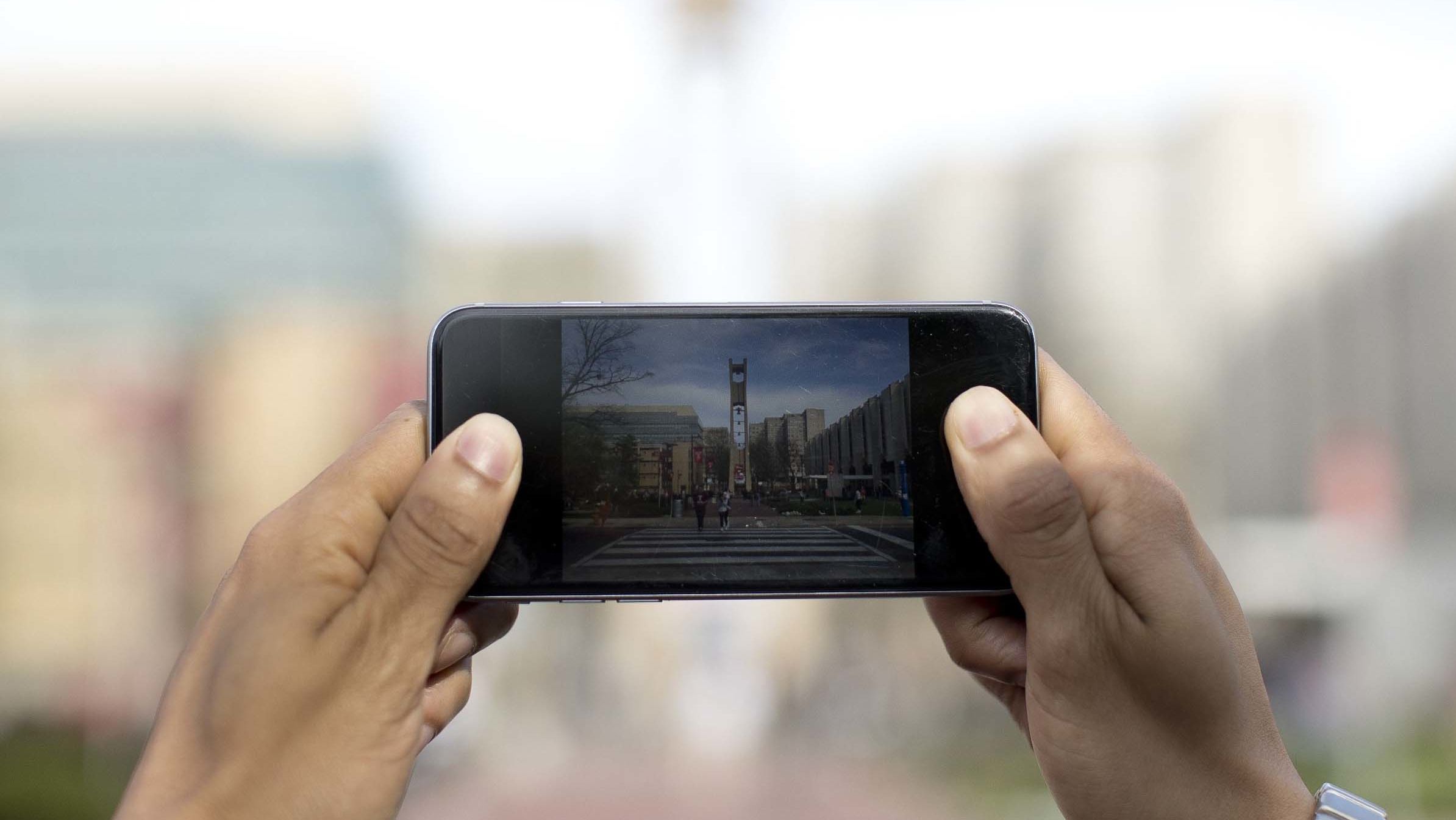 a camera focused on the Bell Tower