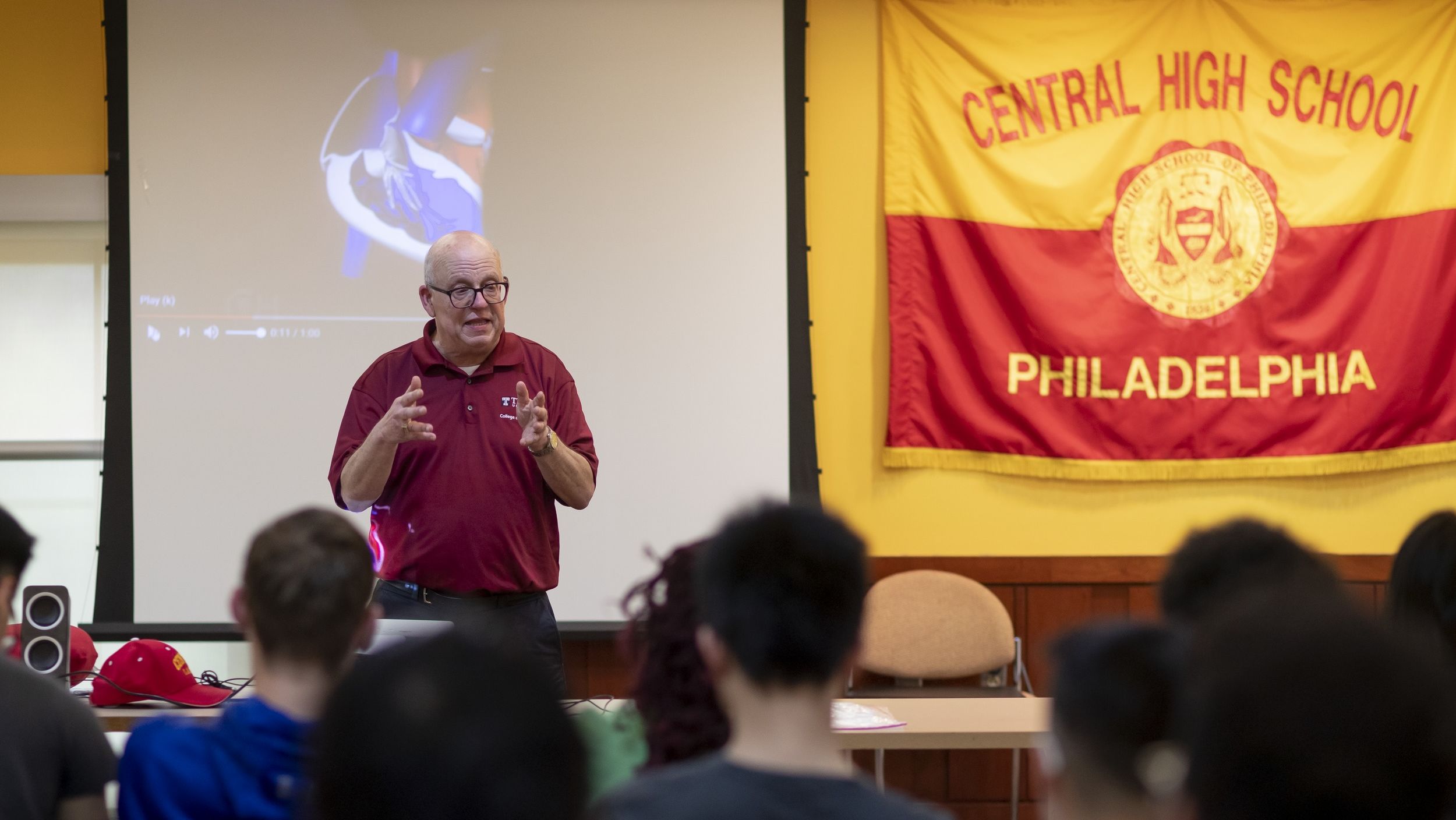 Dave giving a lecture at Central High School