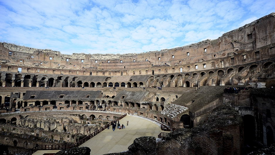 The Colosseum in Rome, Italy. 