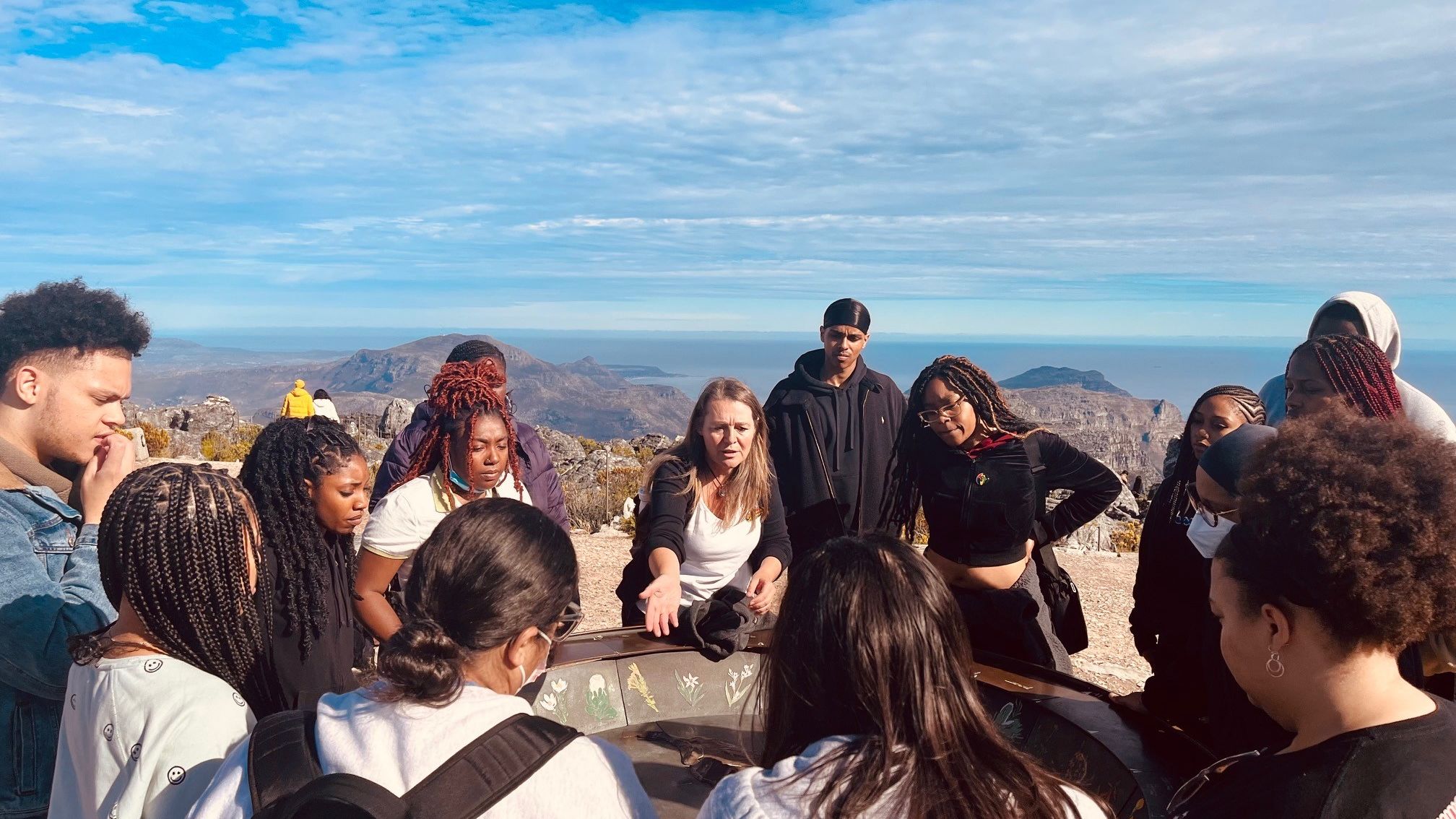 Image of students on Table Mountain.