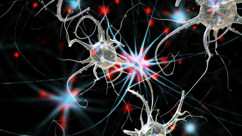 An illustration of serotonin molecules. 