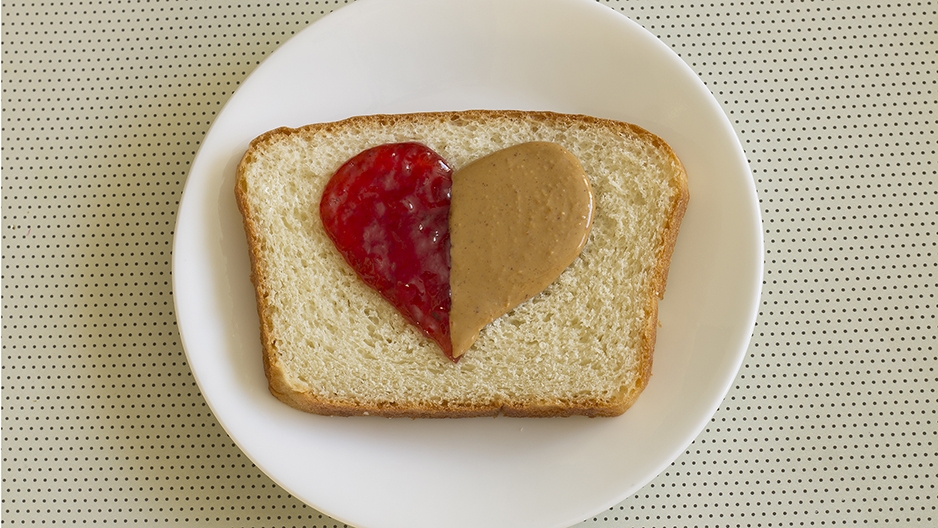 A peanut butter and jelly sandwich.