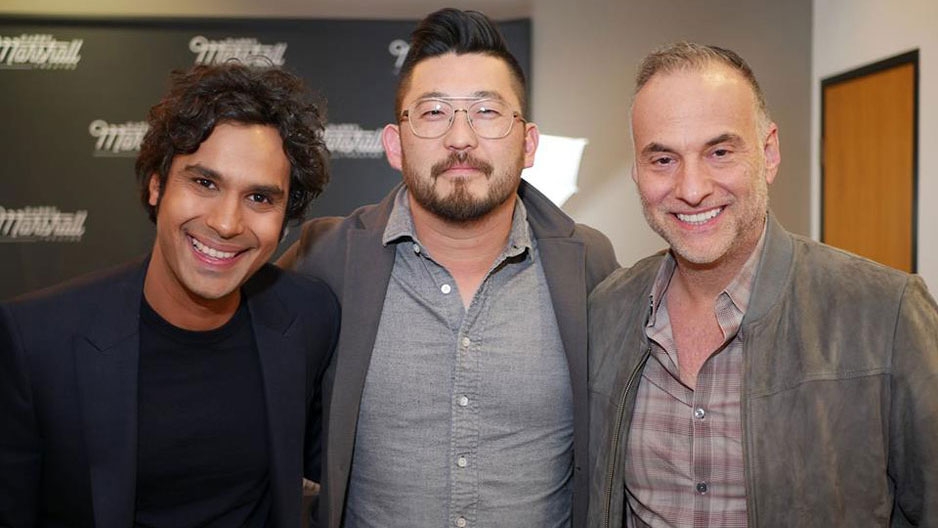 Kunal Nayyar with manager Jason Kim and agent Jonathan Howard