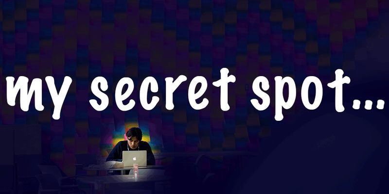 A graphic reading "my secret spot..."
