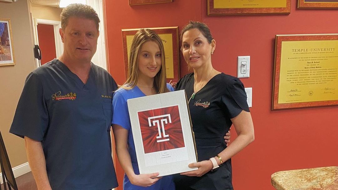 Temple dentistry student Natasha Rockwell and her parents.
