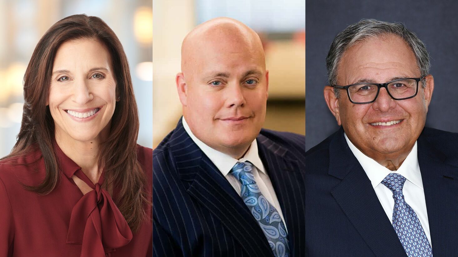 Ellen Cooper, FOX ’85; James “Jim” Schultz, CLA ’95; and Stanley “Stan” Middleman, FOX ’76