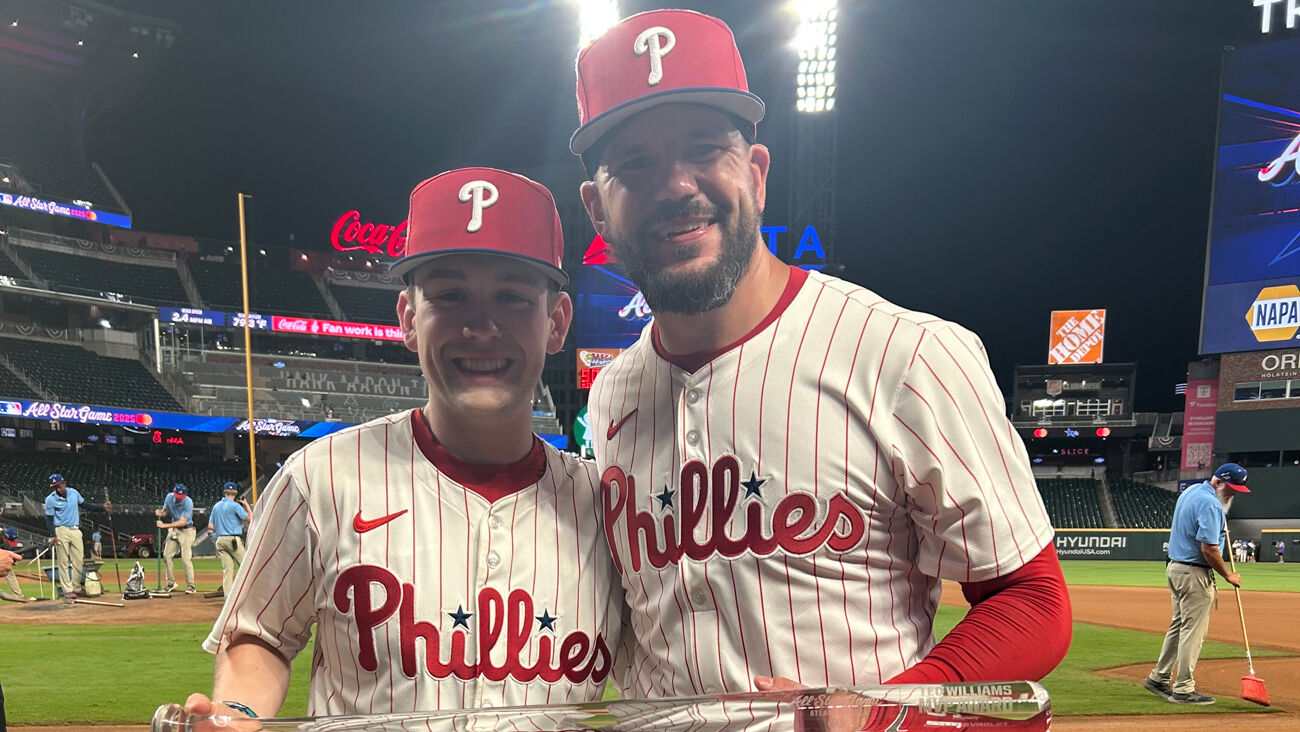 Image of Phillies bat boy Adam Crognale at the 2025 MLB All-Star Game.