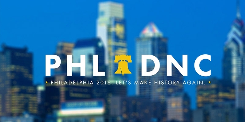 A logo for the Democratic National Convention in Philadelphia.