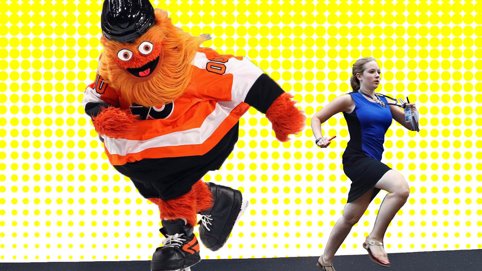 Gritty chasing the Temple student journalist who went viral for running out of the courthouse. 