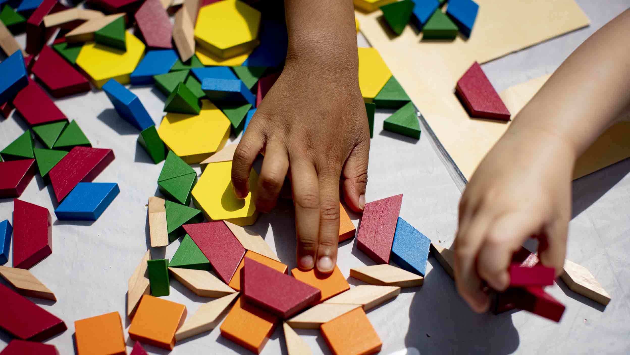 children playing with blocks