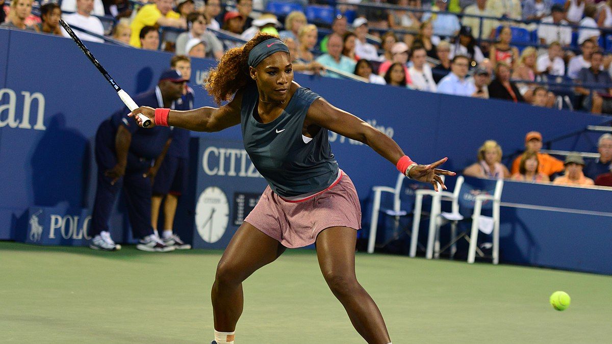 Image of Serena Williams playing tennis.